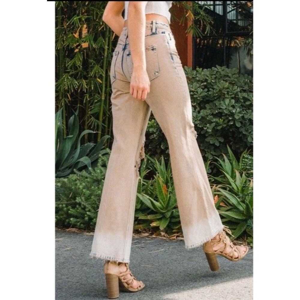 Vervet Size 26 Leslie 90's Vintage Distressed Super High Rise Flare Jeans NWT - Picture 6 of 15